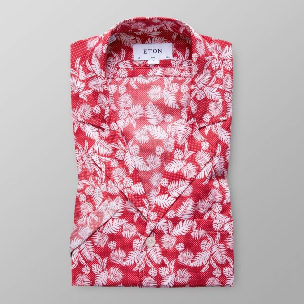 Eton, Red floral short sleeve button down